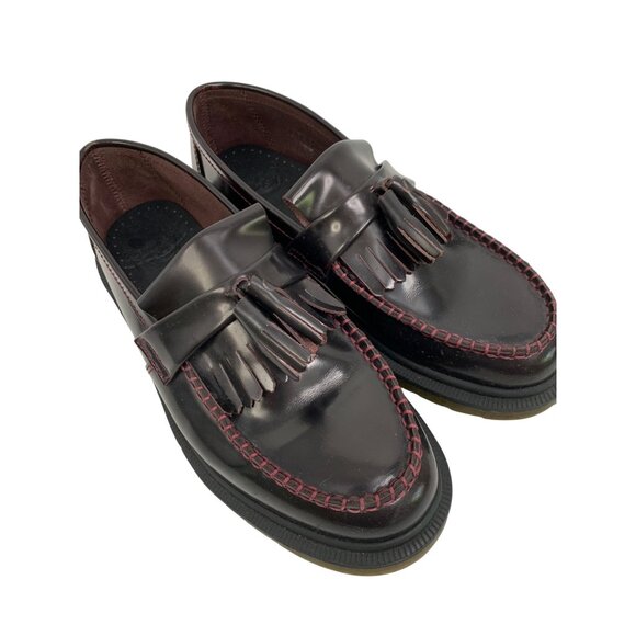 Dr. Martens Adrian Tassel Loafers Size 7 M US 8 L US Burgundy Y10666 Unisex - Picture 1 of 12